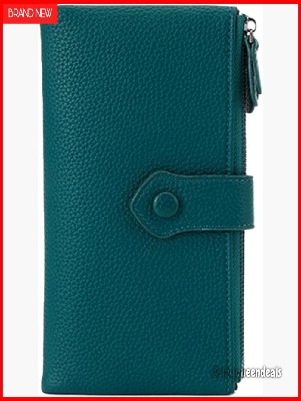 Slim RFID Blocking Bifold Wallet with Zipper Pocket Vegan Leather